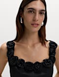 Top corset 100 % coton à détail fleuri
