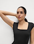 Jersey Square Neck Top