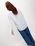 Pure Cotton Broderie Collared Shirt