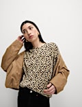 Plissee-Oberteil mit Animalprint