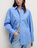 Pure Cotton Embellished Collared Shirt