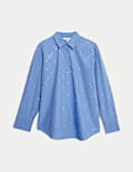 Chemise 100 % coton avec encolure à ornements