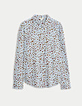 Chemise à fermeture boutonnée, encolure et imprimé