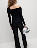 Jersey Asymmetric Neck Bardot Top