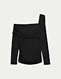 Jersey Asymmetric Neck Bardot Top