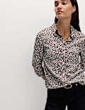 Printed Collared Button Through Shirt