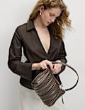 Linen Rich Wrap Tie Detail V-Neck Shirt
