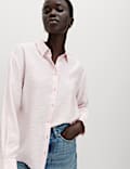 Textured Collared Button Through Shirt
