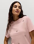 Pure Cotton Embellished Bow Top