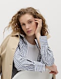 Pure Cotton Striped Collared Shirt