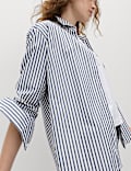 Pure Cotton Striped Collared Shirt