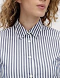 Pure Cotton Striped Collared Shirt