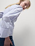 Pure Cotton Striped Tie Front Shirt