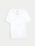 Pure Cotton Bow Embellished T-Shirt