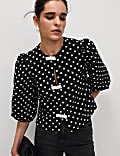 Polka Dot Puff Sleeve Blouse