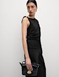 Cotton Rich Textured Hardware Detail Top