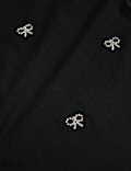 Pure Cotton Bow Detail Embellished Top