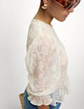 Shirred Frill Detail Top