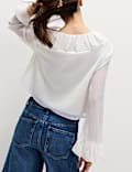 Broderie Frill Detail Blouse