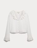 Broderie Frill Detail Blouse