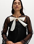 Organza Tie Neck Top