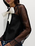 Organza Tie Neck Top