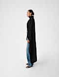 Satin Funnel Neck Longline Cape