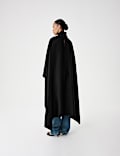 Satin Funnel Neck Longline Cape