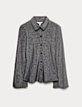 Lurex Mix Sparkly Fitted Flute Sleeve Shirt