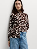 Animal Print Collared Shirt