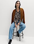 Animal Print Collared Shirt