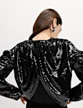 Sequin Shrug Top