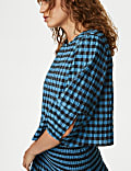 Cotton Blend Checked Blouse