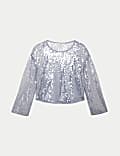 Sequin Round Neck Blouse