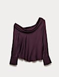 Top en satin à épaules dénudées
