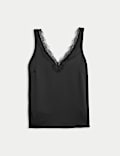 Satin Lace Insert Cami Top