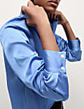 Satin Collared Button Through Shirt