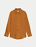 Satin Collared Button Through Shirt