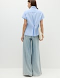 Funnel Neck Button Through Shirt