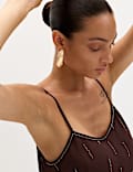 Beaded Embroidered Cami Top