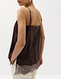 Satin Lace Insert Cami Top