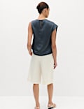 Satin Draped Detail Top