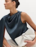 Satin Draped Detail Top