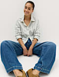 Striped Drawstring Waist Shirt