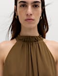 Draped Halter Neck Longline Top