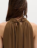 Draped Halter Neck Longline Top
