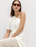 One Shoulder Asymmetric Longline Top