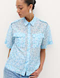Lyocell Rich Floral Utility Shirt