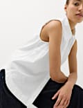 Pure Cotton Frill Collar Detail Shirt