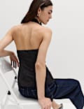 Jacquard-Oberteil mit Neckholder